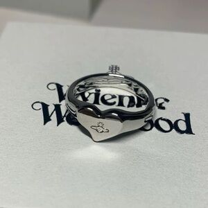 Vivienne Westwood Silver Heart Emblem Ring